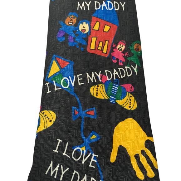 Vintage Ralph Marlin Tie Daddy's Drawings 1999 Men's I Love My Dad Necktie - Picture 4 of 7